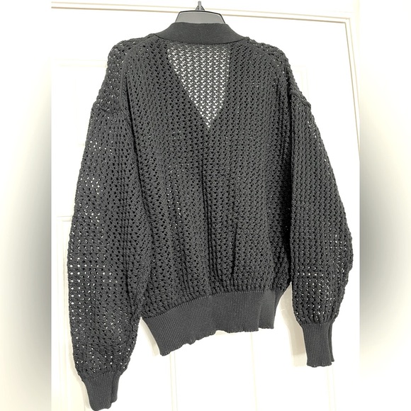 NWOT Japan crochet cardigan in black - Picture 3 of 4